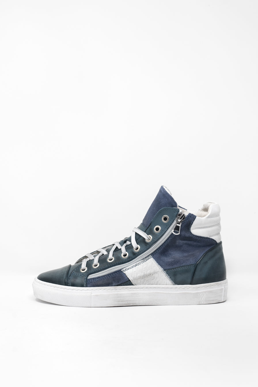 Dark Blue Silver Women s Spring Shoes with Zipper Street Funk Meet Rizzi Shoes Made with by Tante Emma Business Agency