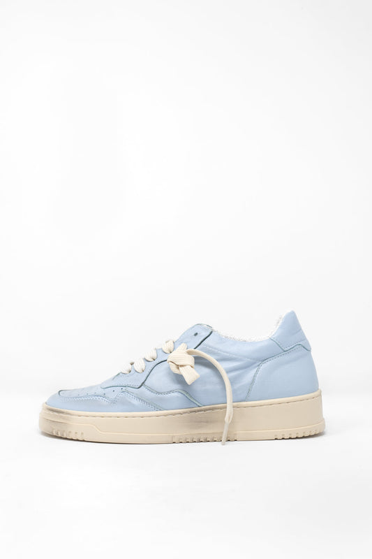 Trendy Azure Blue Women's Spring Sneaker with All-Leather Construction