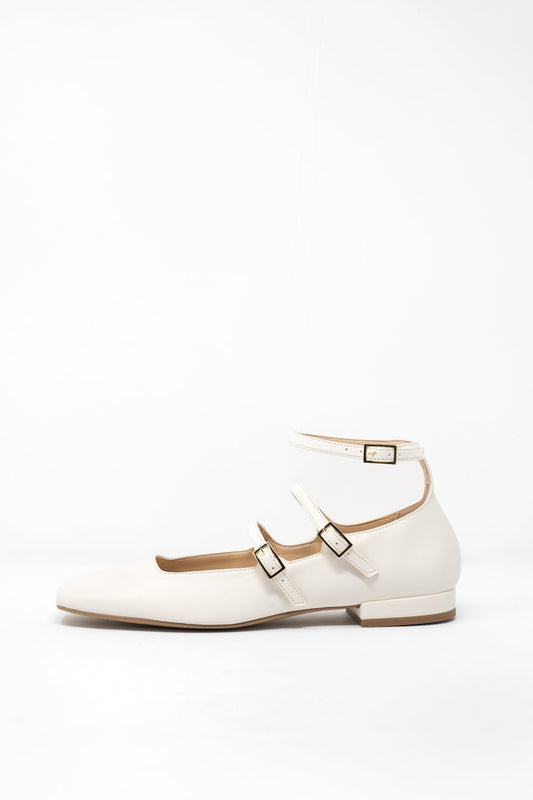 Elegant Cream White Ankle Strap Women's Spring Shoes
