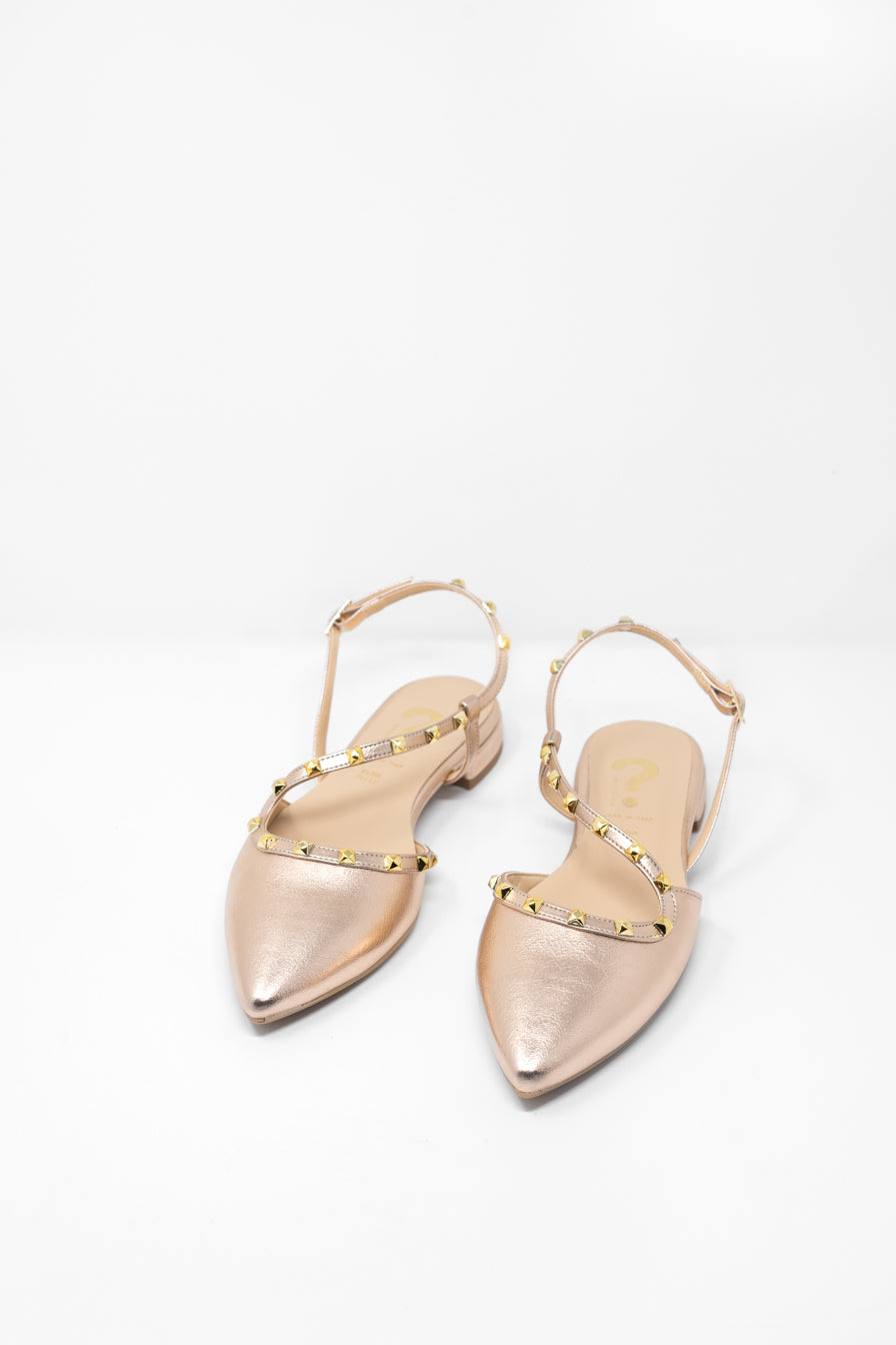 Gold Studs Ankle Strap Women s Spring Slippers with Golden Pins Eleg Rizzi Shoes Made with by Tante Emma Business Agency